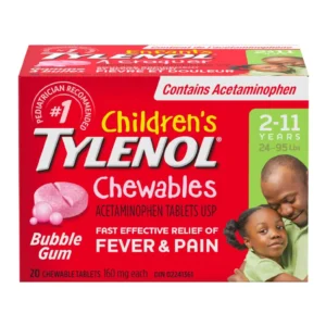 TYLENOL CHILD BUBBLE GUM CHEW TB 160MG 20